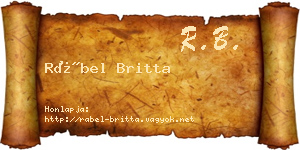 Rábel Britta névjegykártya